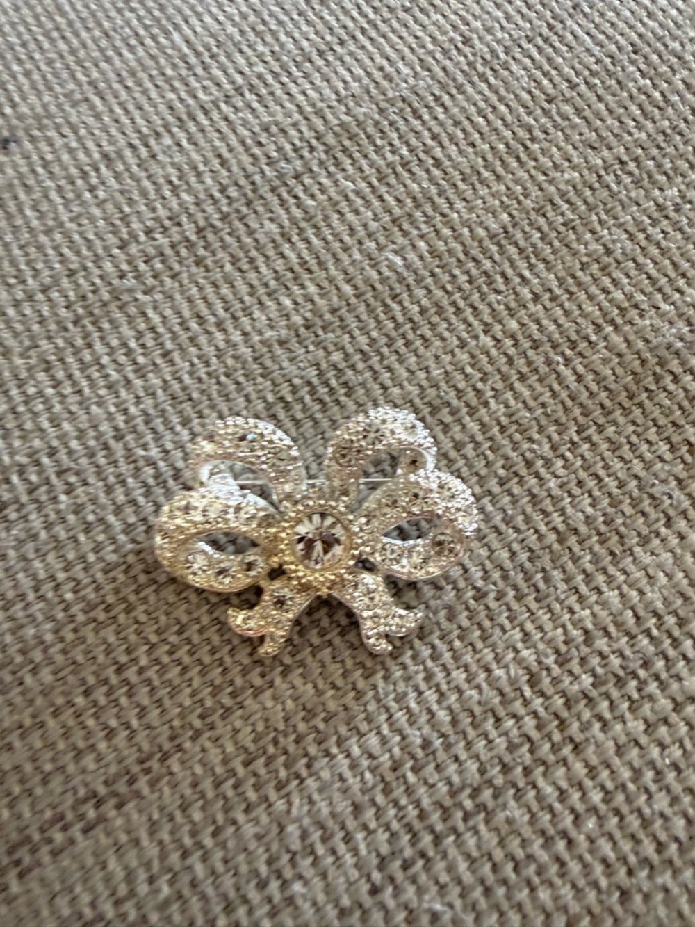 Silver Crystal Bow Brooch - Sparkling Womens Jewelry